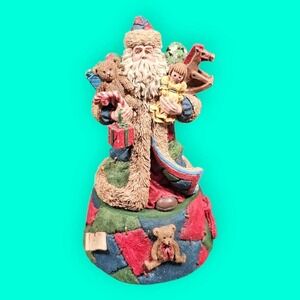 San Francisco Music Box 8" Resin Figurine Santa Christmas Holiday Wind Up Music